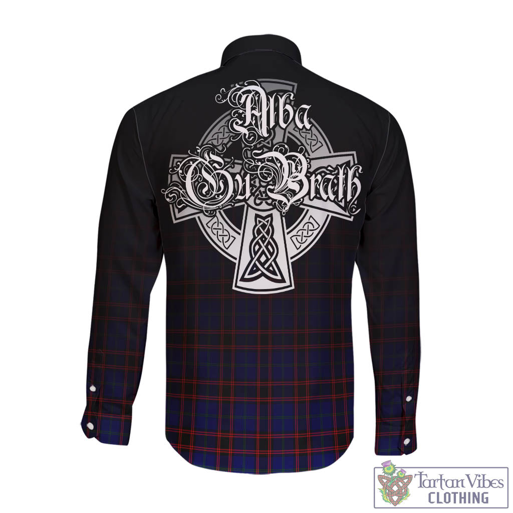 Tartan Vibes Clothing Home Modern Tartan Long Sleeve Button Up Featuring Alba Gu Brath Family Crest Celtic Inspired