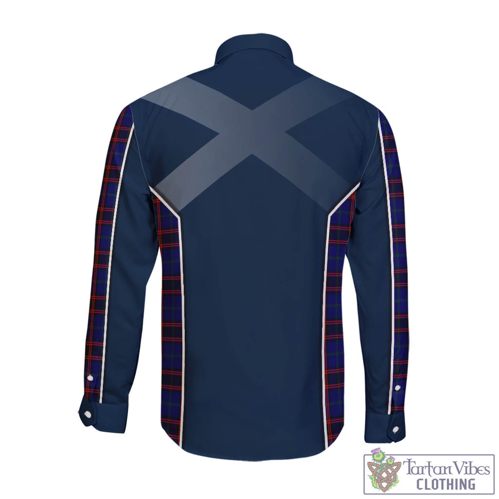 Tartan Vibes Clothing Home Modern Tartan Long Sleeve Button Up Shirt with Family Crest and Scottish Thistle Vibes Sport Style