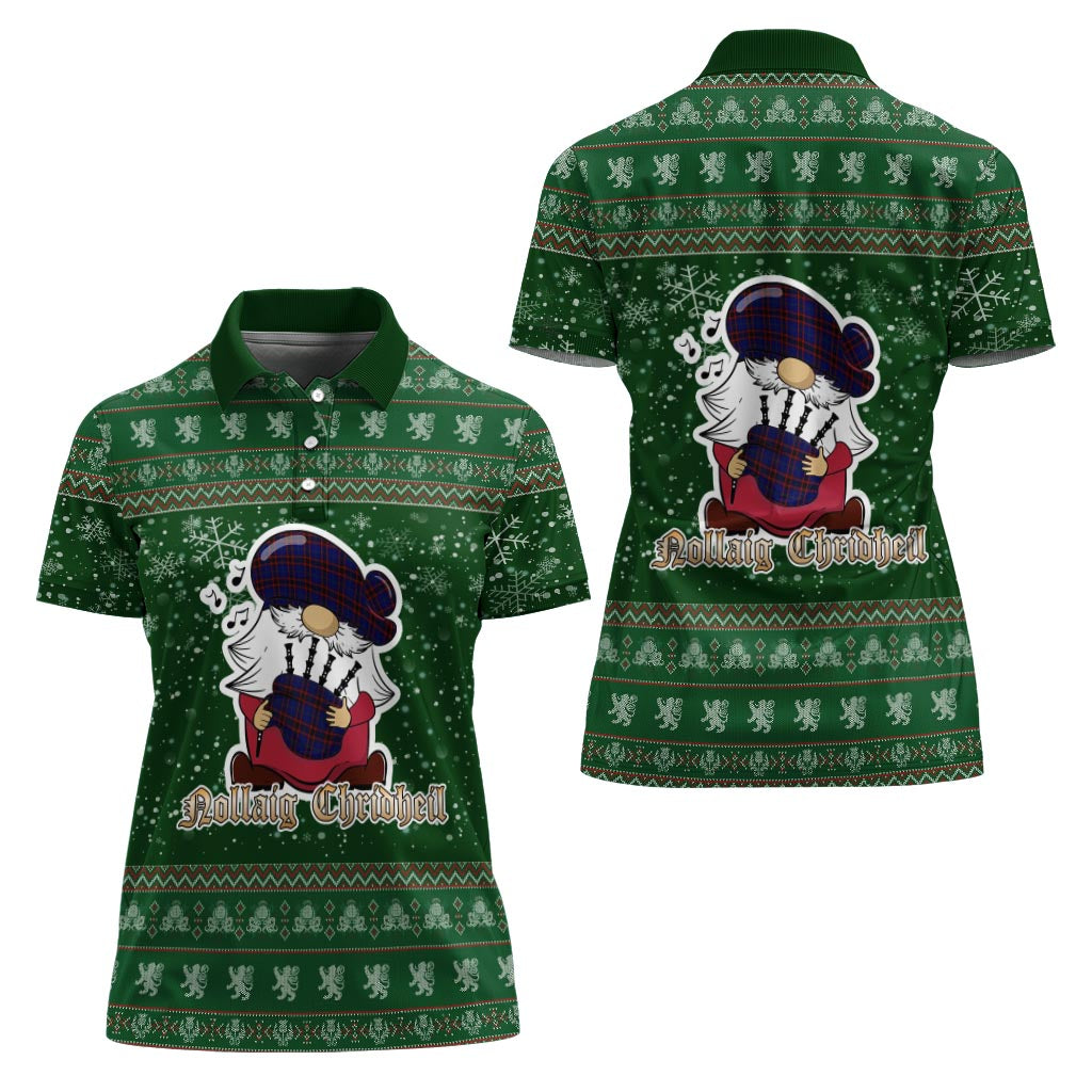 Home Modern Clan Christmas Family Polo Shirt with Funny Gnome Playing Bagpipes - Tartanvibesclothing