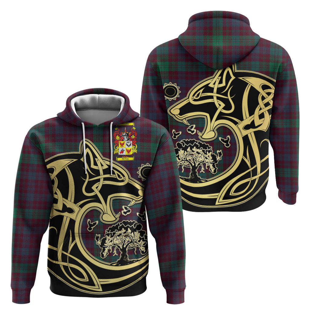 McTeer Tartan Hoodie with Family Crest Celtic Wolf Style Pullover Hoodie - Tartan Vibes Clothing