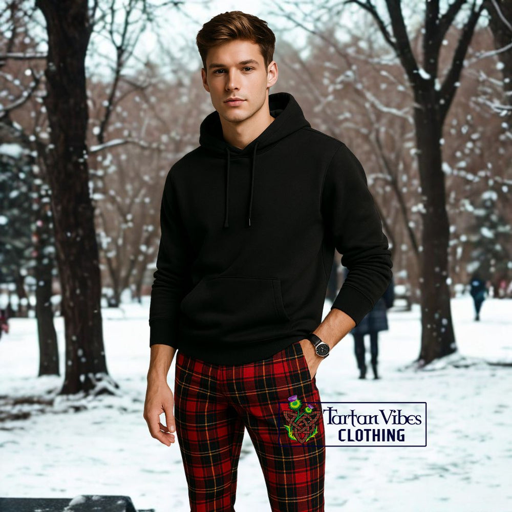 Hoodie with Slim-Fit Tartan Pants 