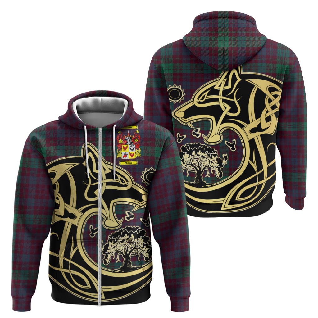 McTeer Tartan Hoodie with Family Crest Celtic Wolf Style Zip Hoodie - Tartan Vibes Clothing