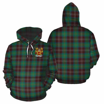 Chism Tartan Cotton Hoodie with Coat of Arm