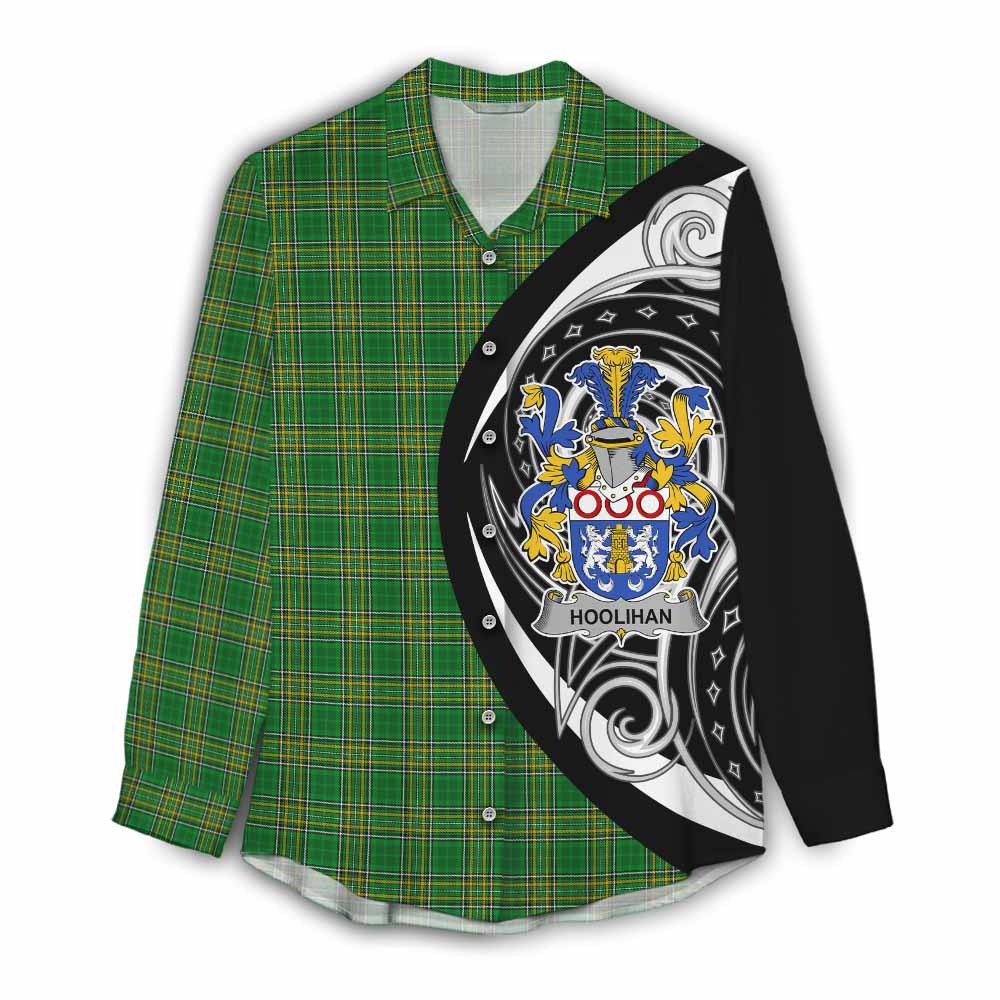 Tartan Vibes Clothing Hoolihan Irish Clan Women's Casual Shirt Celtic Circle Style