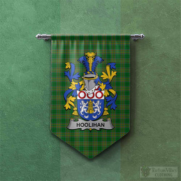 Hoolihan Irish Clan Tartan Gonfalon, Tartan Banner with Coat of Arms
