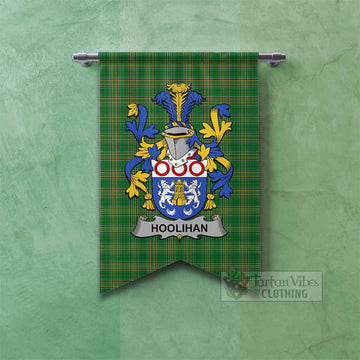 Hoolihan Irish Clan Tartan Gonfalon, Tartan Banner with Coat of Arms