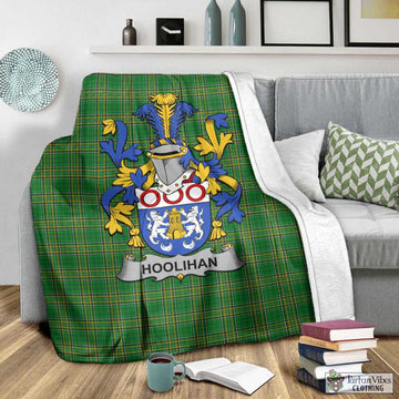 Hoolihan Irish Clan Tartan Blanket with Coat of Arms