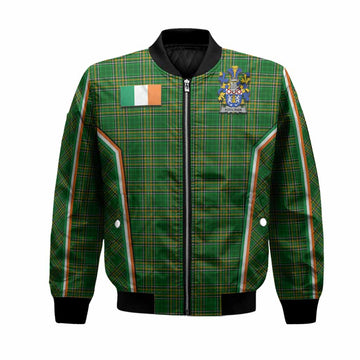 Hoolihan Irish Clan Coat of Arm Tartan Bomber Jacket Flag Style