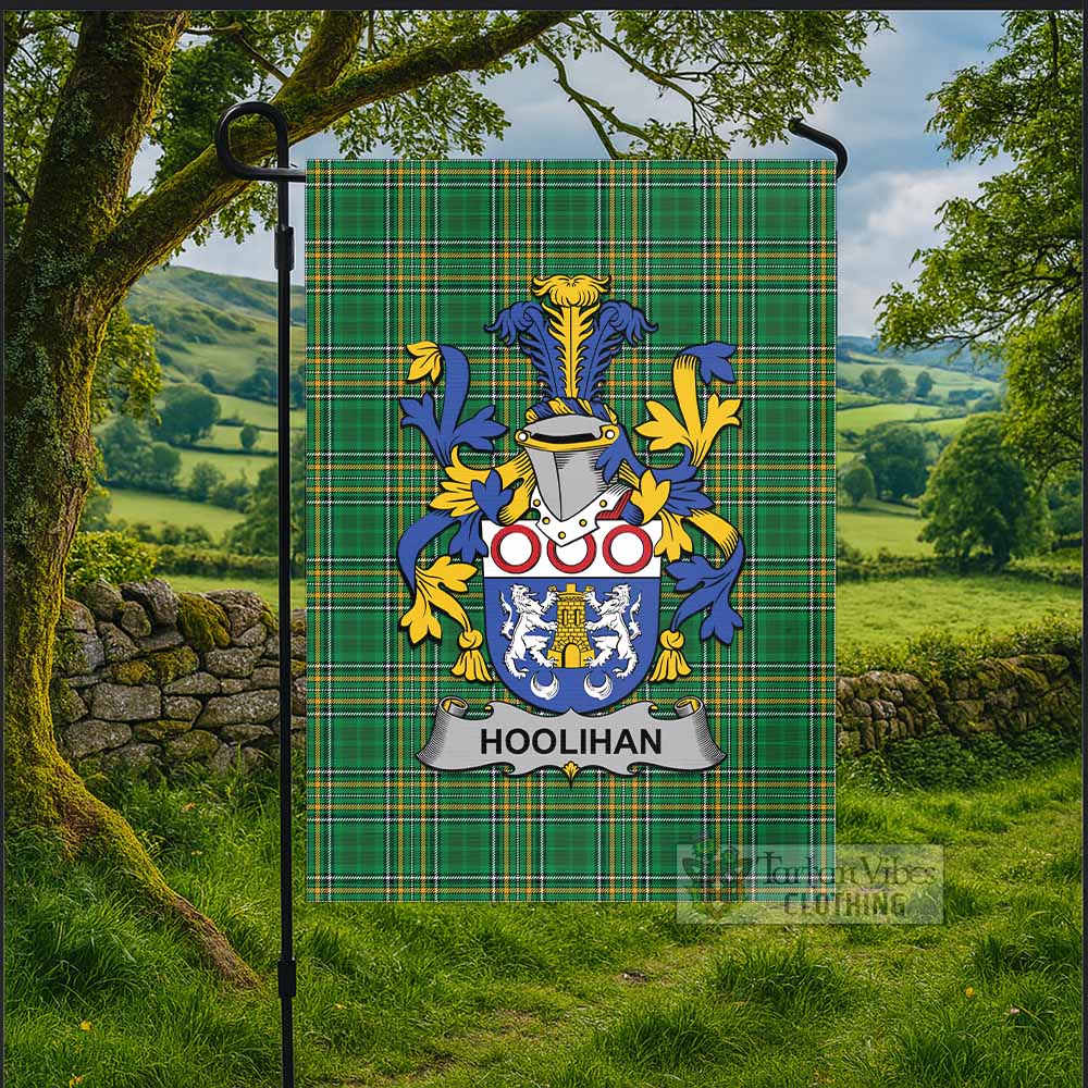 Hoolihan Irish Clan Tartan Flag with Coat of Arms