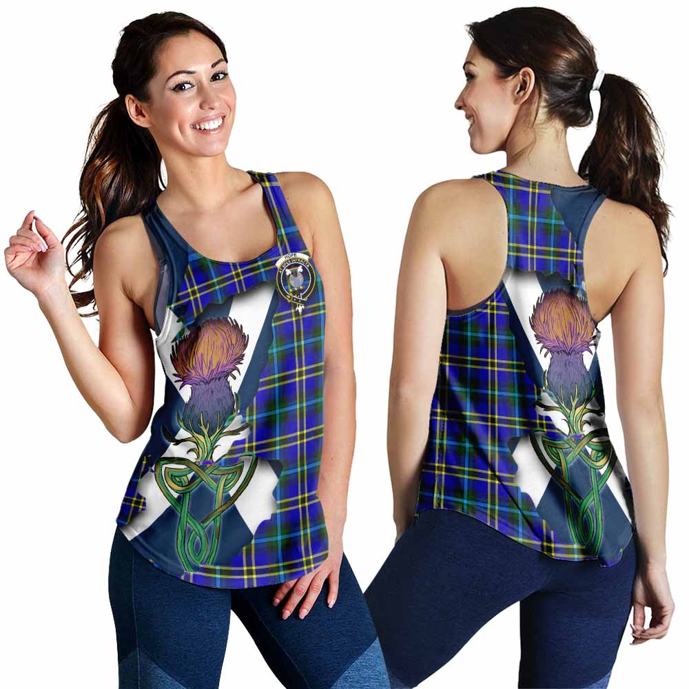 Tartan Vibes Clothing Hope Tartan Family Crest Women's Racerback Tanks Scottish Thistle Celtic Inspired
