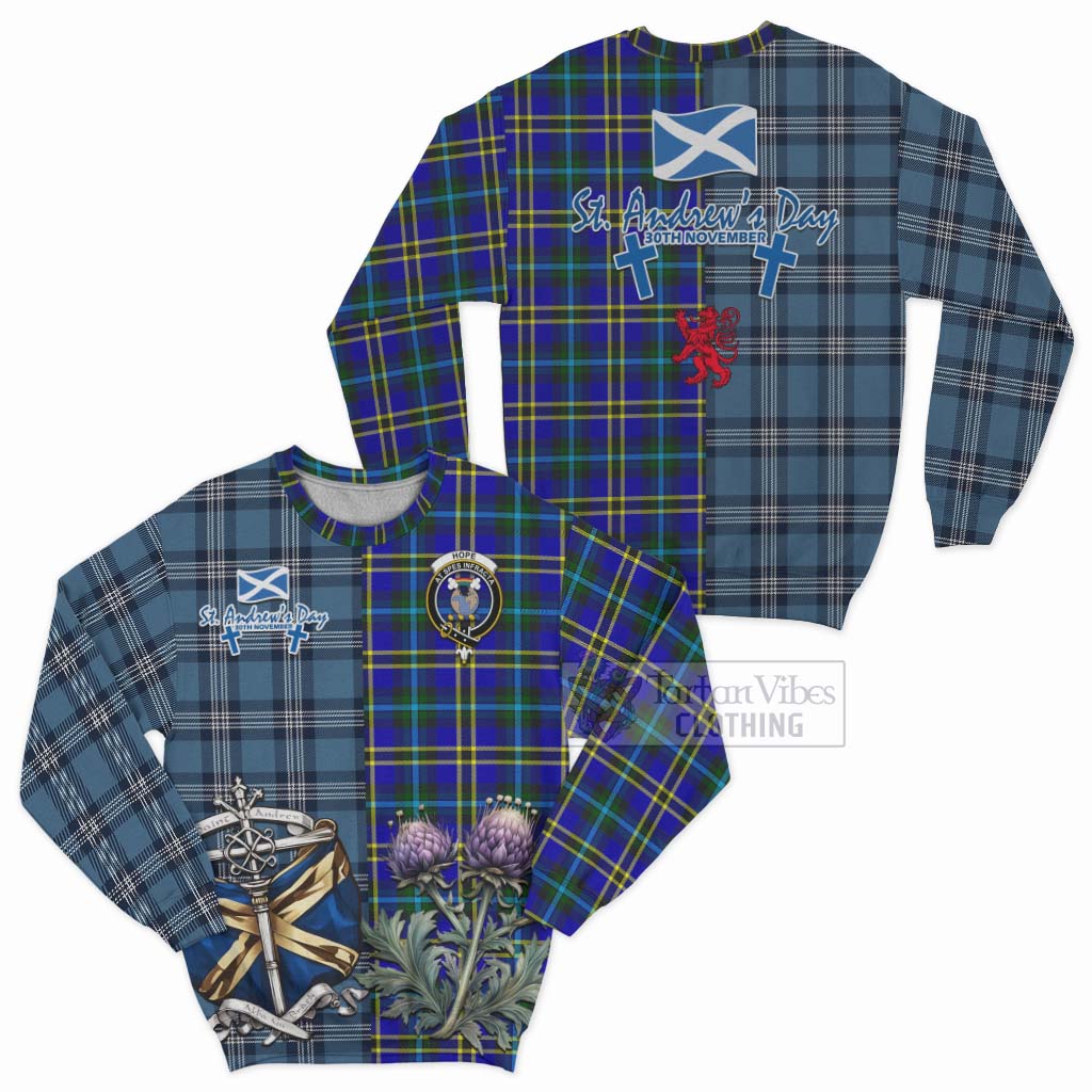 Tartan Vibes Clothing Hope Tartan Sweatshirt Happy St. Andrew's Day Half Tartan Style