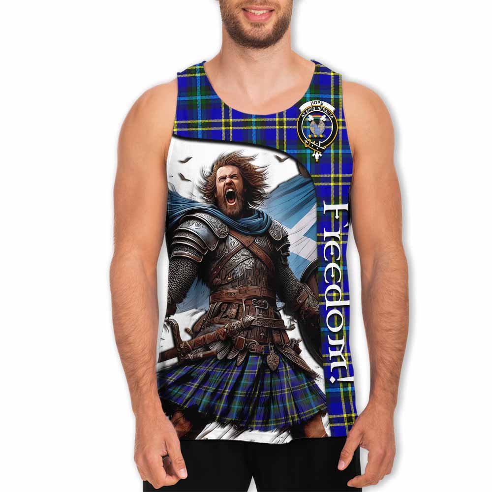 Tartan Vibes Clothing Hope Crest Tartan Men's Tank Top Inspired by the Freedom of Scottish Warrior