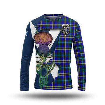 Tartan Vibes Clothing Hope Tartan Family Crest Long Sleeve T-Shirt Scottish Thistle Celtic Inspired