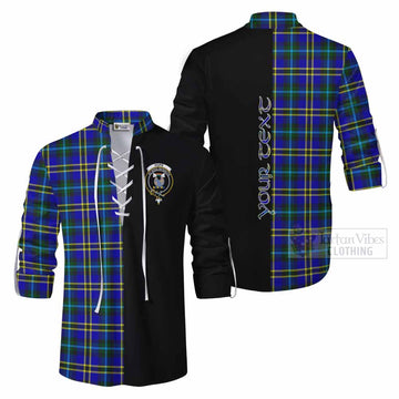 Tartan Vibes Clothing Hope Tartan Ghillie Kilt Shirt with Family Crest and Half Of Me Style