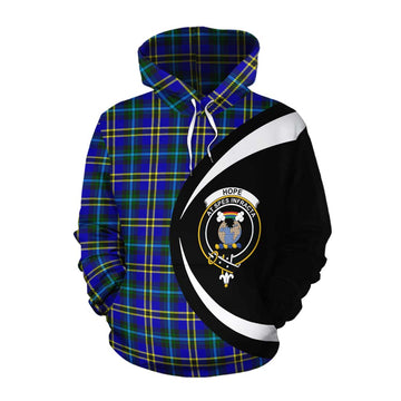 Tartan Vibes Clothing Hope Tartan Cotton Hoodie with Family Crest Circle Style