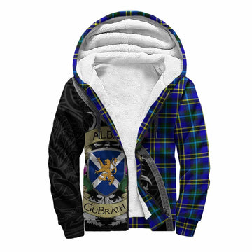 Hope Tartan Family Crest Sherpa Hoodie Lion Rampant Royal Thistle Shield Celtic Inspired