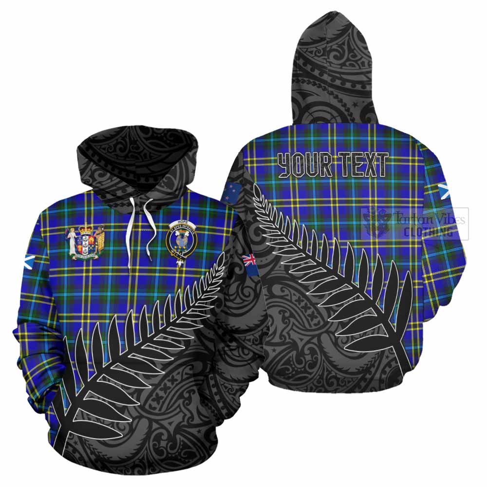 Tartan Vibes Clothing Hope Crest Tartan Hoodie with New Zealand Silver Fern Half Style