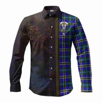 Hope Tartan Family Crest Long Sleeve Button Shirt Alba Gu Brath Be Brave Lion Ancient Style