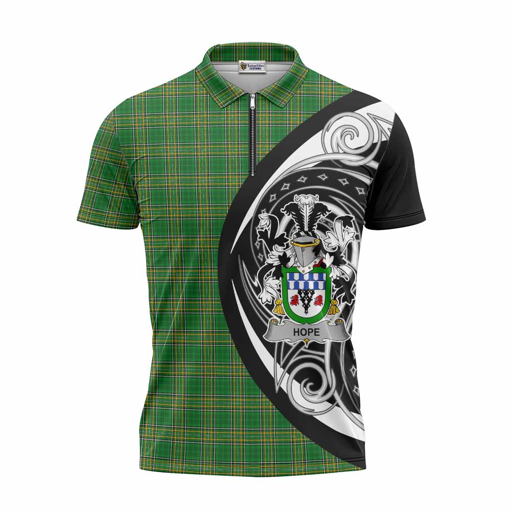 Hope Irish Clan Zipper Polo Shirt Celtic Circle Style Unisex - Tartan Vibes Clothing