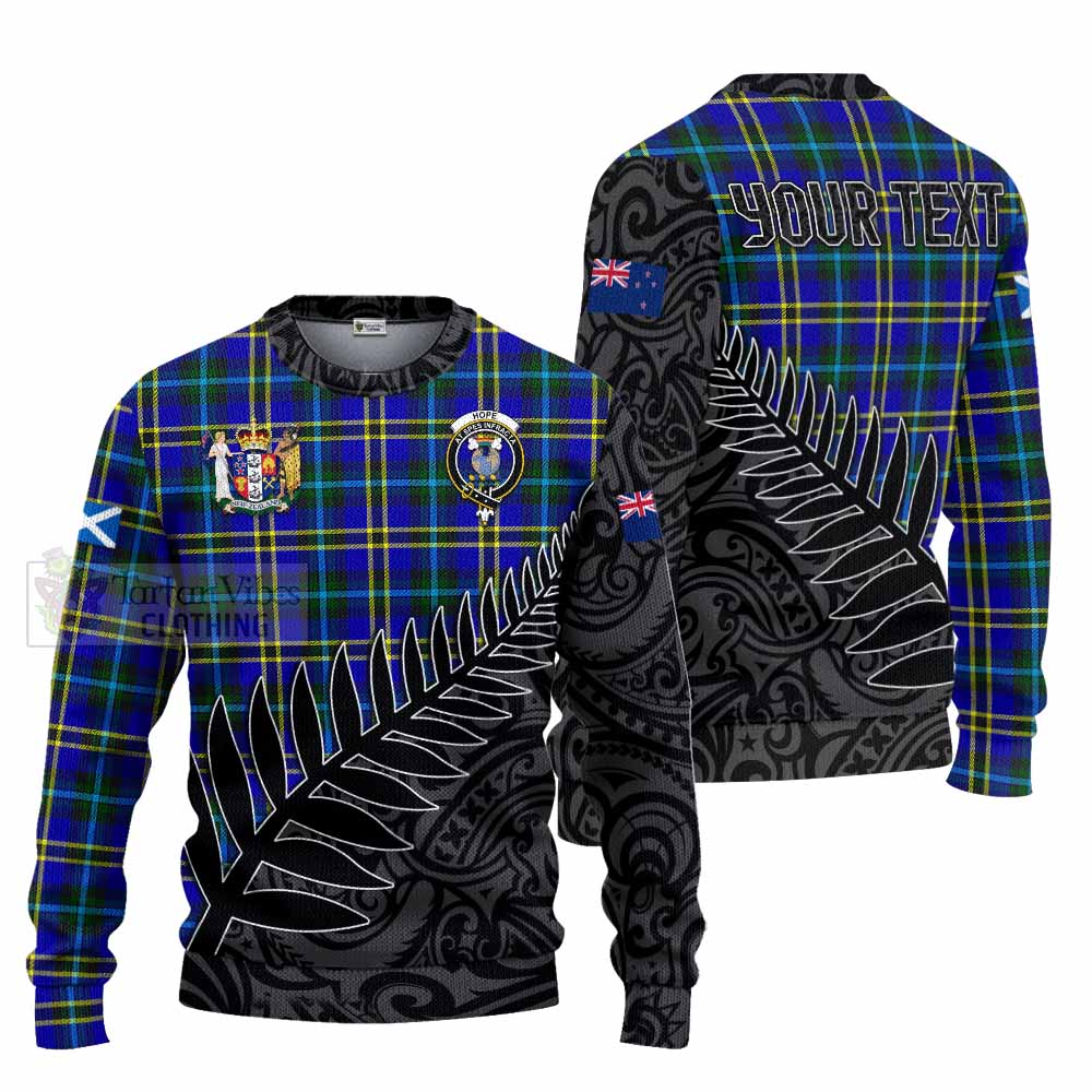 Tartan Vibes Clothing Hope Crest Tartan Knitted Sweater with New Zealand Silver Fern Half Style
