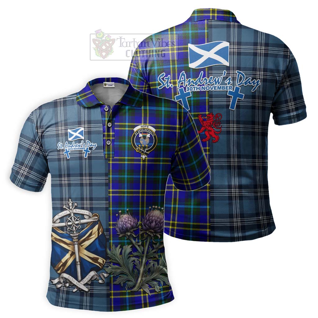 Tartan Vibes Clothing Hope Tartan Polo Shirt Happy St. Andrew's Day Half Tartan Style