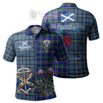 Tartan Vibes Clothing Hope Tartan Polo Shirt Happy St. Andrew's Day Half Tartan Style