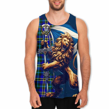 Tartan Vibes Clothing Hope Tartan Family Crest Men's Tank Top with Scottish Majestic Lion