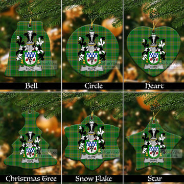 Hope Irish Clan Tartan Christmas Ceramic Ornament with Coat of Arms