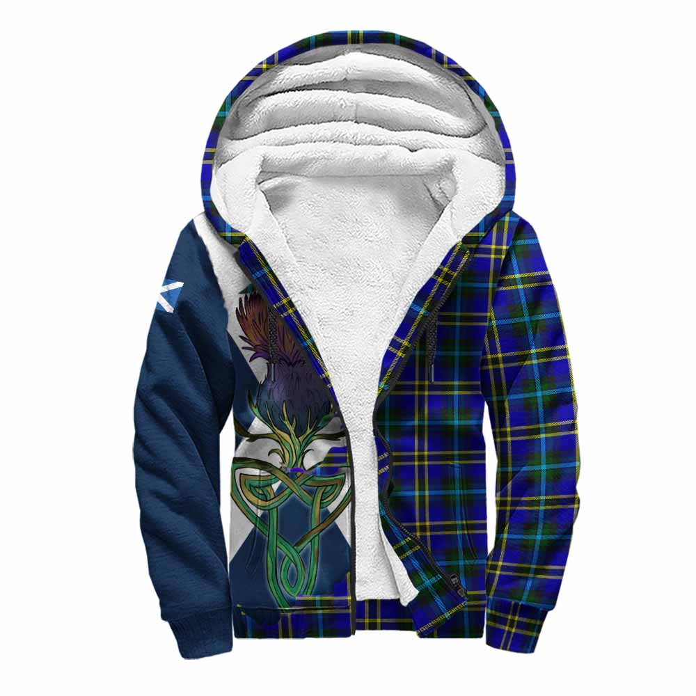 Tartan Vibes Clothing Hope Tartan Family Crest Sherpa Hoodie Scottish Thistle Celtic Inspired