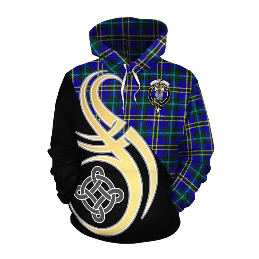 Tartan Vibes Clothing Hope Tartan Cotton Hoodie with Family Crest and Celtic Symbol Style
