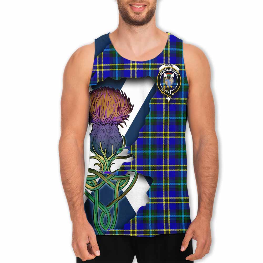 Tartan Vibes Clothing Hope Tartan Family Crest Men's Tank Top Scottish Thistle Celtic Inspired