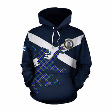 Tartan Vibes Clothing Hope Tartan Lion Rampant Cotton Hoodie Proudly Display Your Heritage with Alba Gu Brath and Clan Name