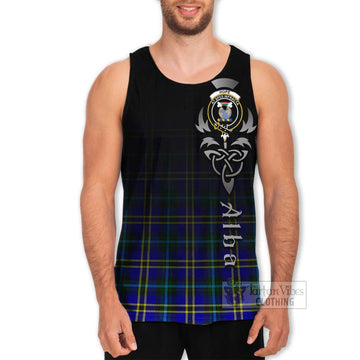 Tartan Vibes Clothing Hope Tartan Men's Tank Top Featuring Alba Gu Brath Family Crest Celtic Inspired