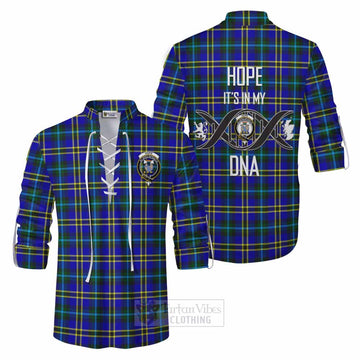 Tartan Vibes Clothing Hope Tartan Ghillie Kilt Shirt with Family Crest DNA In Me Style