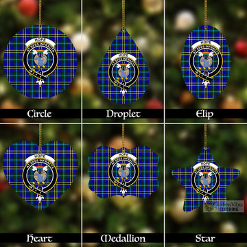 Tartan Vibes Clothing Hope Tartan Christmas Aluminium Ornament with Family Crest