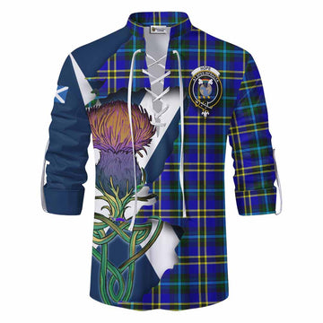 Hope Tartan Family Crest Ghillie Kilt Shirt Scottish Thistle Celtic Inspired
