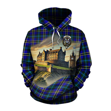 Tartan Vibes Clothing Hope Tartan Family Crest Cotton Hoodie with Scottish Ancient Castle Style
