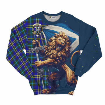 Hope Tartan Family Crest Sweatshirt with Scottish Majestic Lion