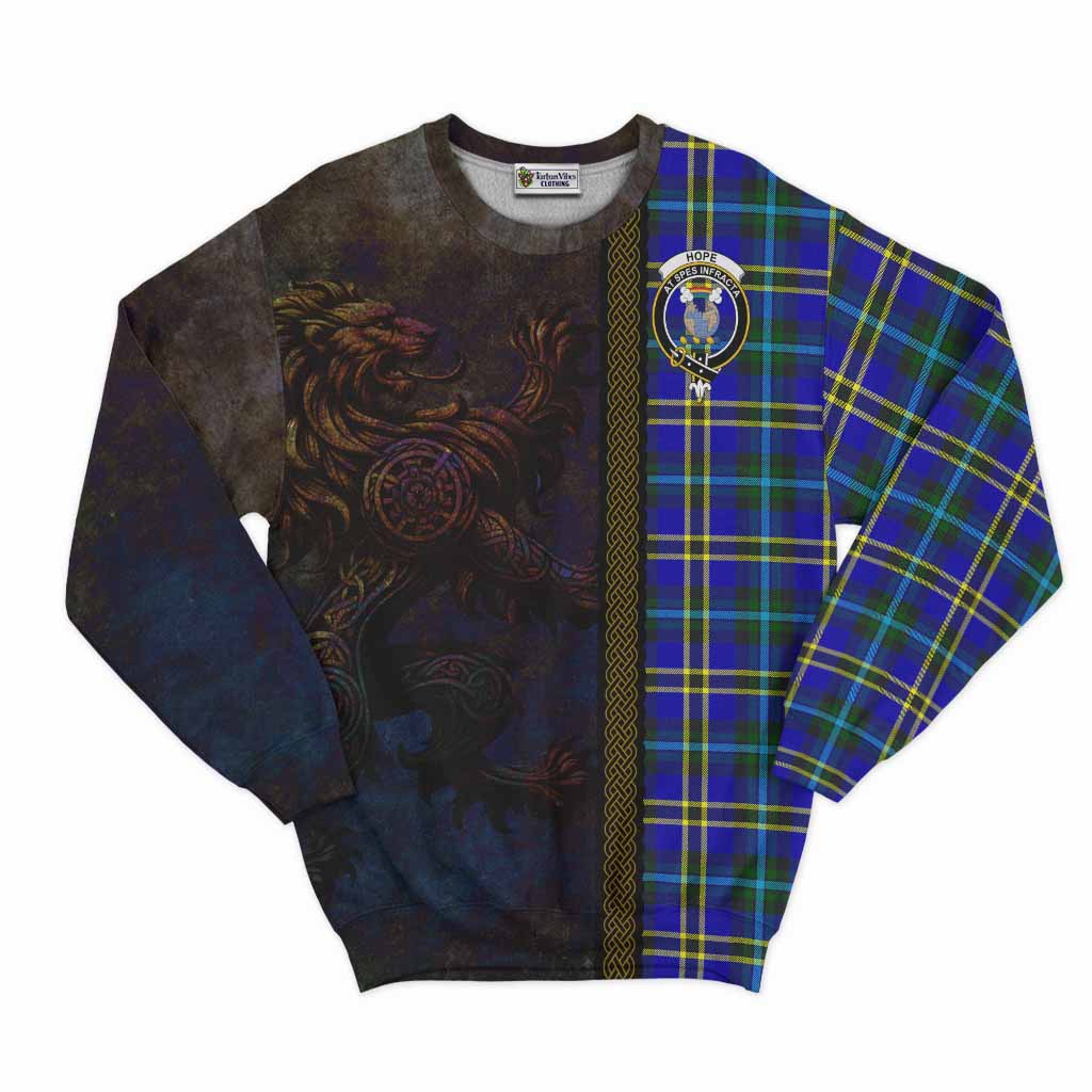 Tartan Vibes Clothing Hope Tartan Family Crest Sweatshirt Alba Gu Brath Be Brave Lion Ancient Style