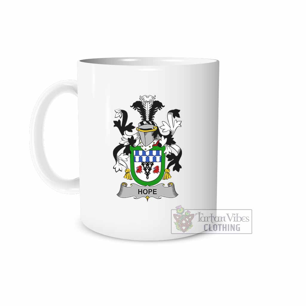 Hope Irish Clan Coat of Arms Ceramic Mug White - 2D-tartanvibesclothing
