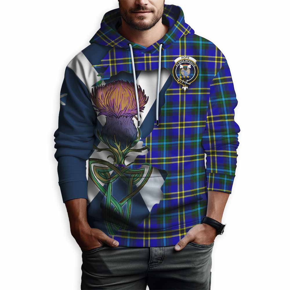 Tartan Vibes Clothing Hope Tartan Family Crest Hoodie Scottish Thistle Celtic Inspired