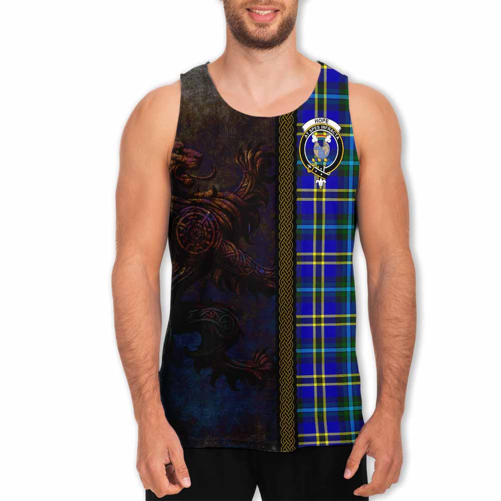 Tartan Vibes Clothing Hope Tartan Family Crest Men's Tank Top Alba Gu Brath Be Brave Lion Ancient Style