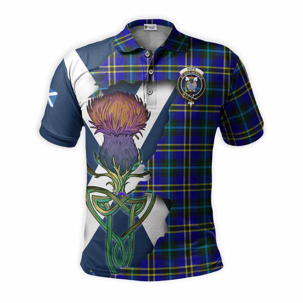 Tartan Vibes Clothing Hope Tartan Family Crest Polo Shirt Scottish Thistle Celtic Inspired
