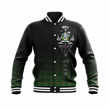 Tartan Vibes Clothing Hope Irish Clan Baseball Jacket with Coat of Arms Erin Go Bragh Celtic Inspired