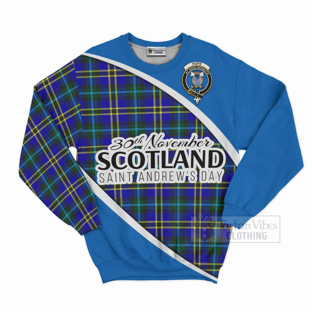 Tartan Vibes Clothing Hope Family Crest Tartan Sweatshirt Celebrate Saint Andrew's Day in Style