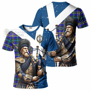 Tartan Vibes Clothing Hope Tartan T-Shirt with Family Crest Scottish Bagpiper Vibes