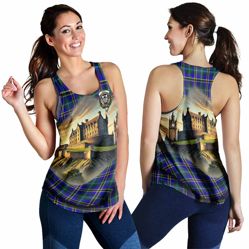 Tartan Vibes Clothing Hope Tartan Family Crest Women's Racerback Tanks with Scottish Ancient Castle Style