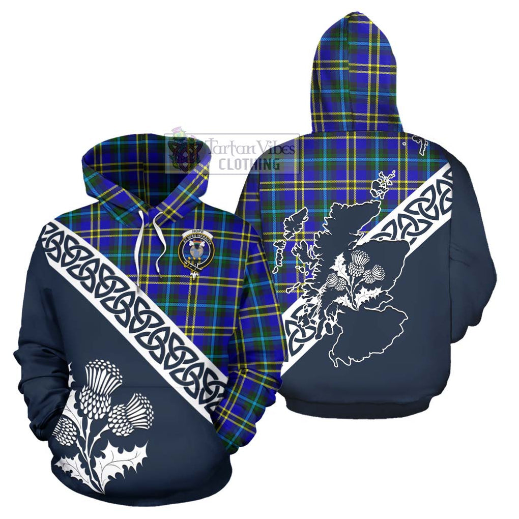 Tartan Vibes Clothing Hope Tartan Hoodie Featuring Thistle and Scotland Map