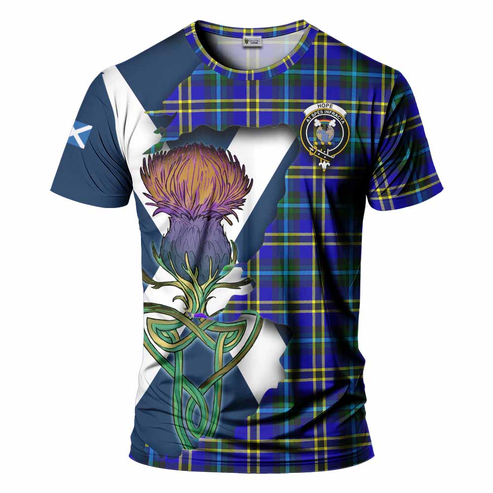 Tartan Vibes Clothing Hope Tartan Family Crest T-Shirt Scottish Thistle Celtic Inspired