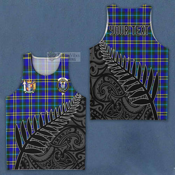 Tartan Vibes Clothing Hope Crest Tartan Men's Tank Top with New Zealand Silver Fern Half Style